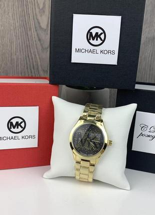 Женские наручные часы michael kors качественные . брендовые часы с браслет золотистые серебристые7 фото