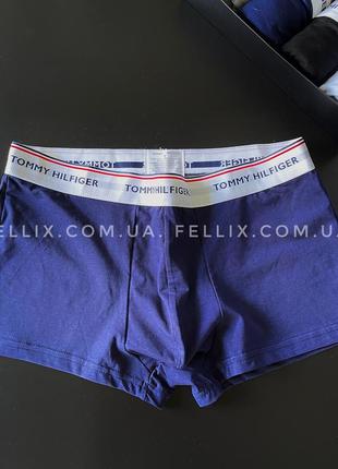 Чоловічі труси боксерки tommy hilfiger труси чоловічі томі хілфігер, сині fellix
