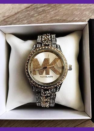 Жіночі годинники michael kors якісні . брендові наручний годинник з камінням золотисті сріблясті