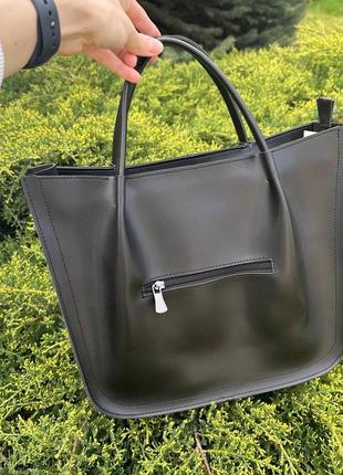 Женская большая сумка на плечо в стиле zara, объемная сумочка качественная для девушки, женщины5 фото