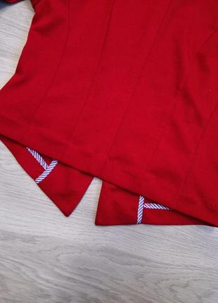 Идеальный красный укороченный кроп пиджак3 фото