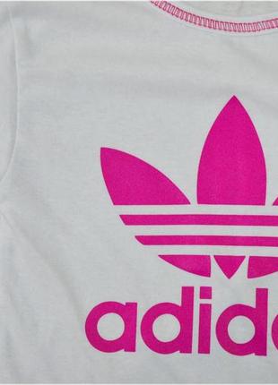 Комплект літній футболка+бриджі для дівчинки з принтом adidas кулір8 фото