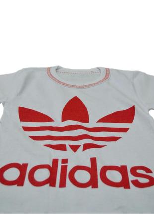Комплект літній футболка+бриджі для дівчинки з принтом adidas кулір6 фото