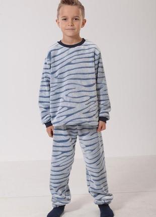 Піжама підліткова махрова для хлопчика 6-10 років велсофт2 фото