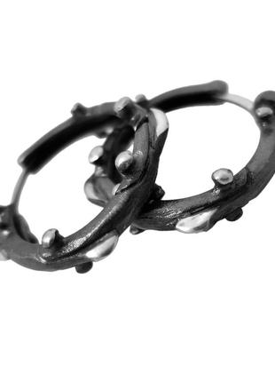 Серьги кольца унисекс серебро ручная работа