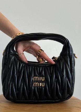 Miu miu premium чорна шкіряна сумка