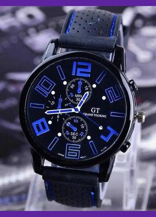 Практичные мужские спортивные часы силикон, мужские нагручные часы черно-синие