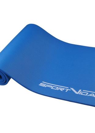 Килимок (мат) спортивний sportvida nbr 180 x 60 x 1 см для йоги та фітнесу sv-hk0069 blue