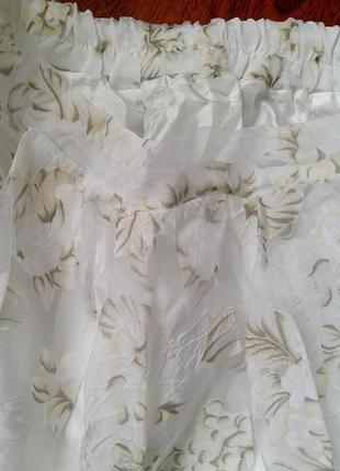 36-38р. пышная белая юбка из органзы с рисунком3 фото