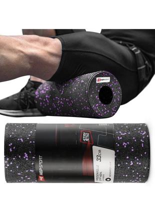 Роллер масажер (валик, ролик) гладкий hop-sport epp 33см hs-p033yg чорно-фіолетовий6 фото