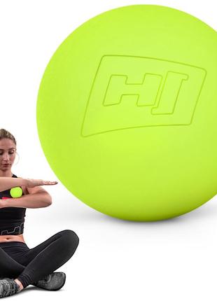 Силіконовий масажний м'яч 63 мм hop-sport hs-s063mb салатовий4 фото
