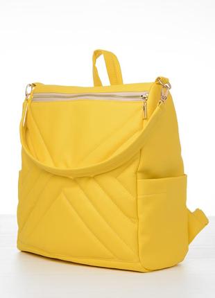 Женский желтый большой рюкзак для ноутбука3 фото