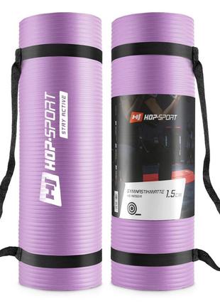 Мат для фитнеса и йоги hop-sport hs-n015gm 1.5см фиолетовый