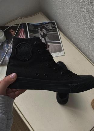 😍ідеальні чорні converse  базові та стильні💔 дуже зручні , насичений чорний колір3 фото