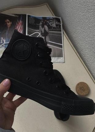 😍ідеальні чорні converse  базові та стильні💔 дуже зручні , насичений чорний колір8 фото