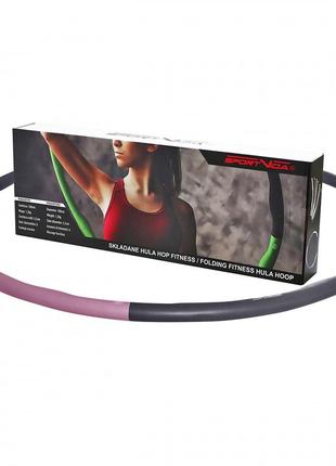 Обруч масажний hula hoop sportvida 100 см 1.2 кг sv-hk0338 grey/pink2 фото