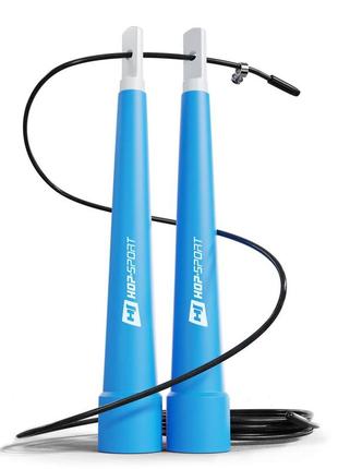 Скакалка hop-sport crossfit с пластиковыми ручками hs-p010jr голубая