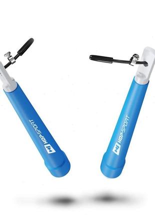 Скакалка hop-sport crossfit с пластиковыми ручками hs-p010jr голубая3 фото
