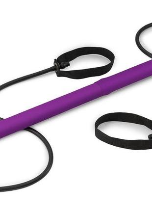 Тренувальна палиця з еспандерами hop-sport hs-t090gs фіолетова