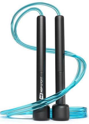 Скакалка hop-sport crossfit new з пластиковыми ручками hs-p025jr синяя
