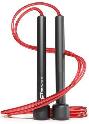 Скакалка hop-sport crossfit new з пластиковыми ручками hs-p025jr красная