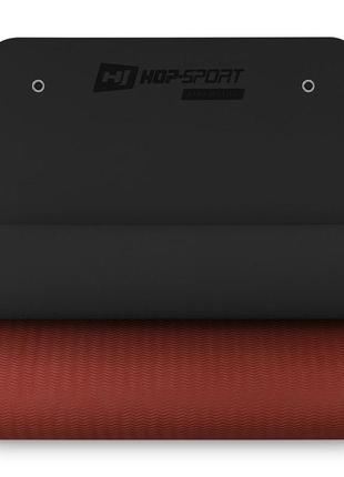 Фітнес-килимок з отворами hop-sport tpe 0,8см hs-t008gm чорно-червоний