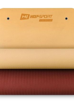Фитнес-коврик с отверстиями hop-sport tpe 0,8см hs-t008gm оранжево-красный