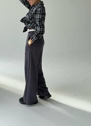 Дуже стильний широкі жіночі штани з імітацією трусиків8 фото