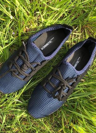 Легкие летние черные кроссовки сетка 42 размер. летние текстильные кроссовки сеткой. модель 96621. цвет: синий6 фото