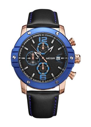 Часы megir blue black mg2046 (ml2046grebk-1n2)