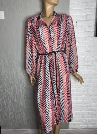 Вінтажна сукня міді плаття з поясом на ґудзики вінтаж rodelle, xl1 фото