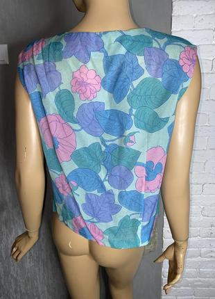 Вінтажна блуза блузка у квітковий принт вінтаж m-l2 фото