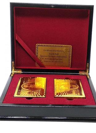 Карти гральні пластикові duke gold foil 2 колоди по 54 аркуші 87х62 мм у скриньці (dn32416)