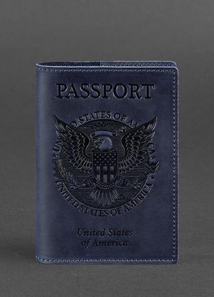 Обложка для паспорта blanknote темно-синий (bn-op-usa-nn)