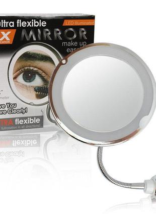 Гибкое зеркало на присоске mirror 5x ultra flexible с подсветкой белый (100200)5 фото