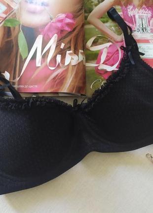 Черный сексуальный бюстгальтер балконет с рюшами и кружевом, e-vie, 34c-34d