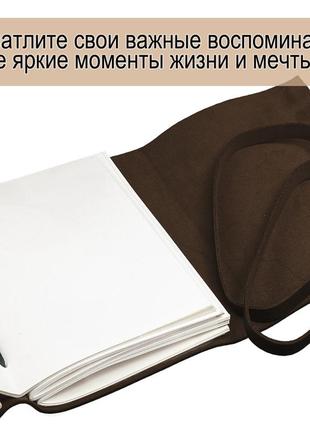 Шкіряний блокнот comfy strap в6 12.5 х 17.6 х 3.5 см в лінійку темно-коричневий (020)4 фото