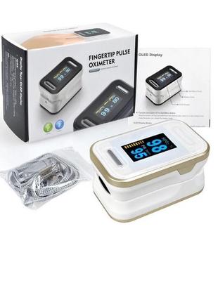 Пульсоксиметр на палец oyk-81c для изменения пульса и сатурации крови pulse oximeter white (mas40389)2 фото