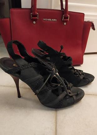 Нубук кожаные босоножки buffalo изумруд