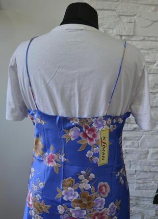 Платье-комбинация slip dress в цветочный принт  от kliman collection5 фото