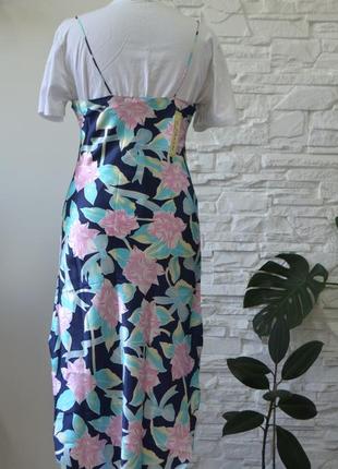 Платье-комбинация slip dress в цветочный принт  от kliman collection4 фото