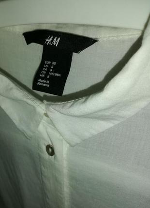 Рубашка oversized h&m марлёвка молочная7 фото