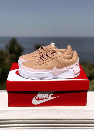 Nike air force jester beige / pink 🆕 женские кроссовки найк аир форс  🆕  бежевые2 фото