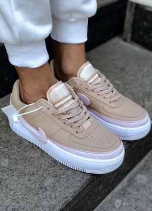 Nike air force jester beige / pink 🆕 женские кроссовки найк аир форс  🆕  бежевые6 фото