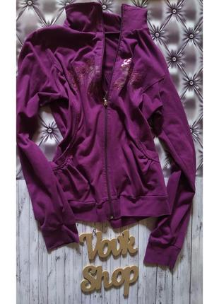 Кофта кофточка на замку з блискавкою паєтки стильна паєтки красива goanda фіолетова фіолетова2 фото