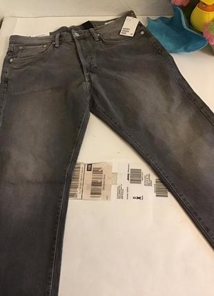 Стильные мужские джинсы slim, denim h&m разм. 333 фото