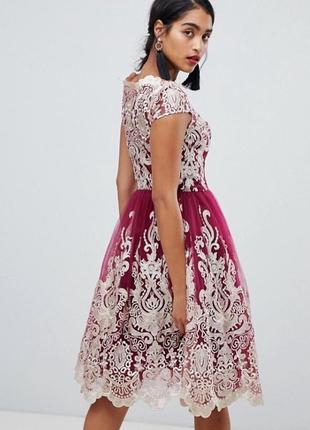 Кружевное платье с объемной юбкой2 фото
