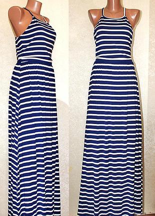 Трикотажный сарафан макси в матросскую полоску old navy размер s-m-l