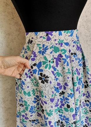 Летний распродаж винтажная ретро летняя яркая классная крутая юбка юбка винтаж цветы цветочный принт3 фото