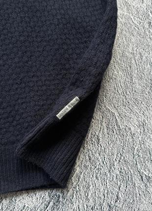 Дуже крута, оригінальна, кашемірова кофта armani jeans cashmere dark blue8 фото